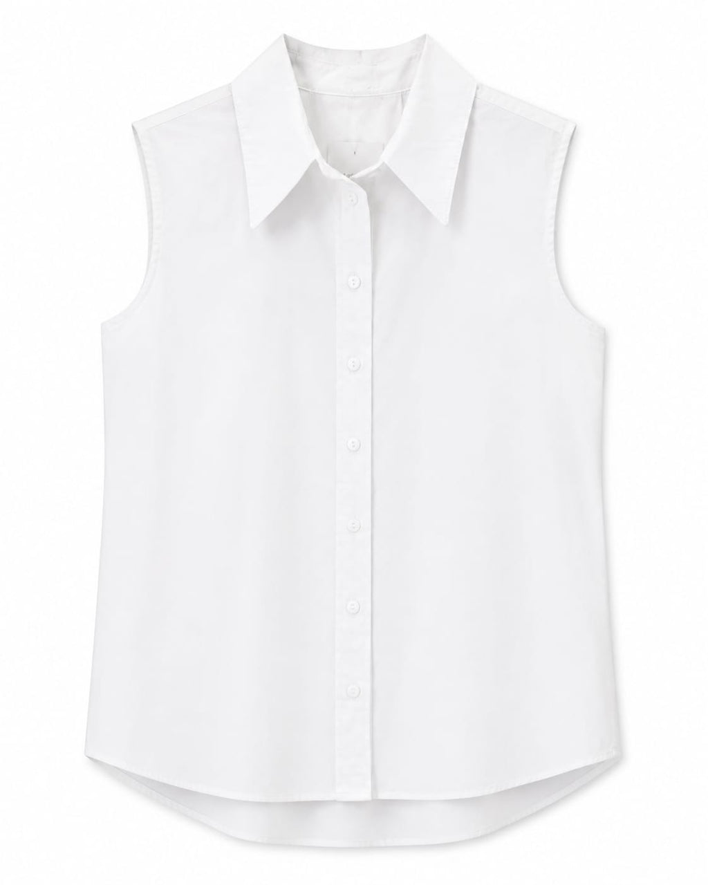 Women’s White Sleeveless Button-Up Blouse