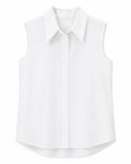 Women’s White Sleeveless Button-Up Blouse