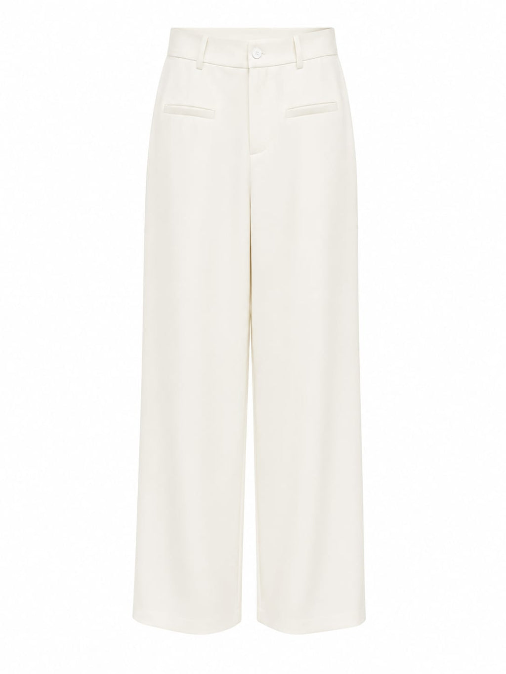 Women’s Ivory High-Waisted Wide-Leg Trousers