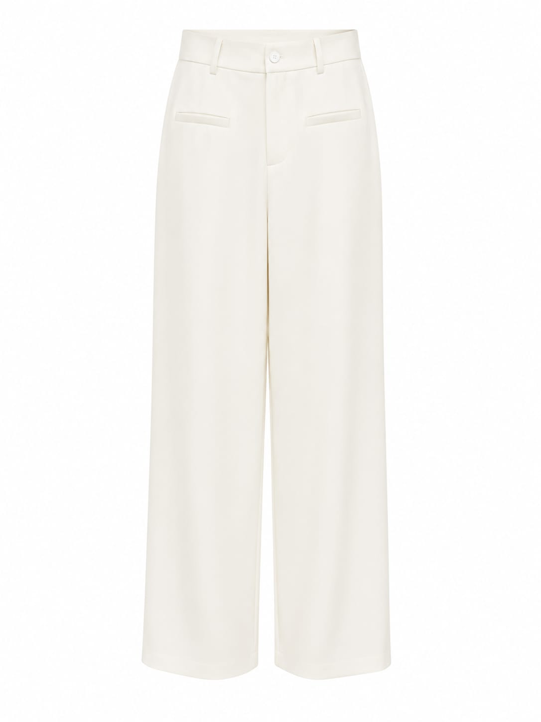 Women’s Ivory High-Waisted Wide-Leg Trousers