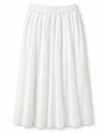 Women’s White Elastic-Waist Flowy Maxi Skirt