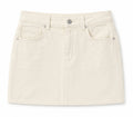Women’s Cream High-Waisted Denim Mini Skirt