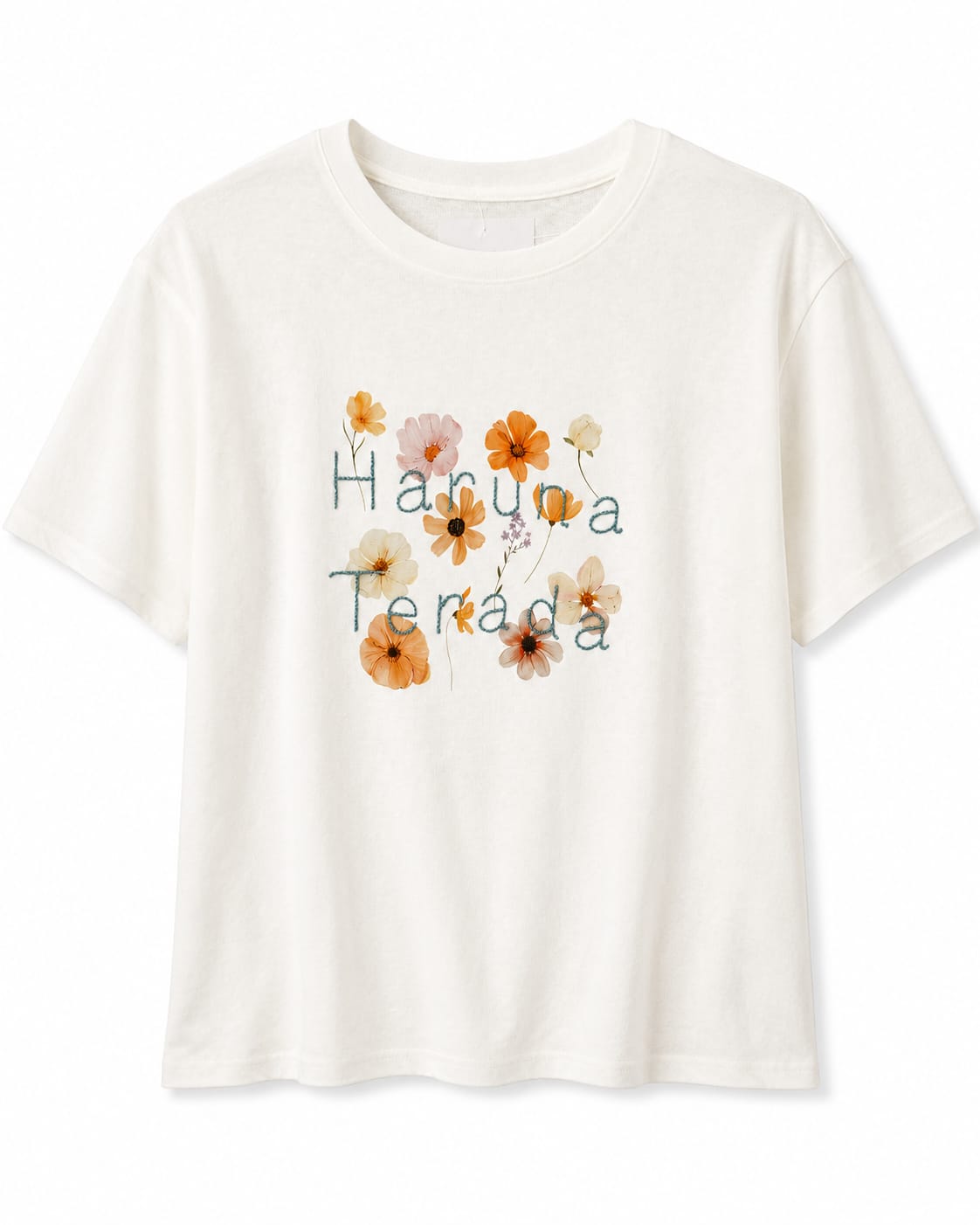 Women’s White Floral Embroidered Graphic T-Shirt