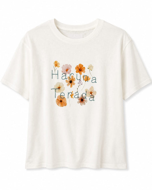 Women’s White Floral Embroidered Graphic T-Shirt