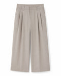 Women’s Taupe Pleated Wide-Leg Trousers