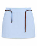 Women’s Pastel Blue Braided-Belt Mini Skirt