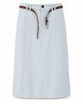 Women’s Pastel Blue Belted Midi Skirt