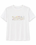 Women’s White Floral Embroidered Fashion T-Shirt