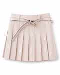 Women’s Blush Pleated Mini Skirt with Belt