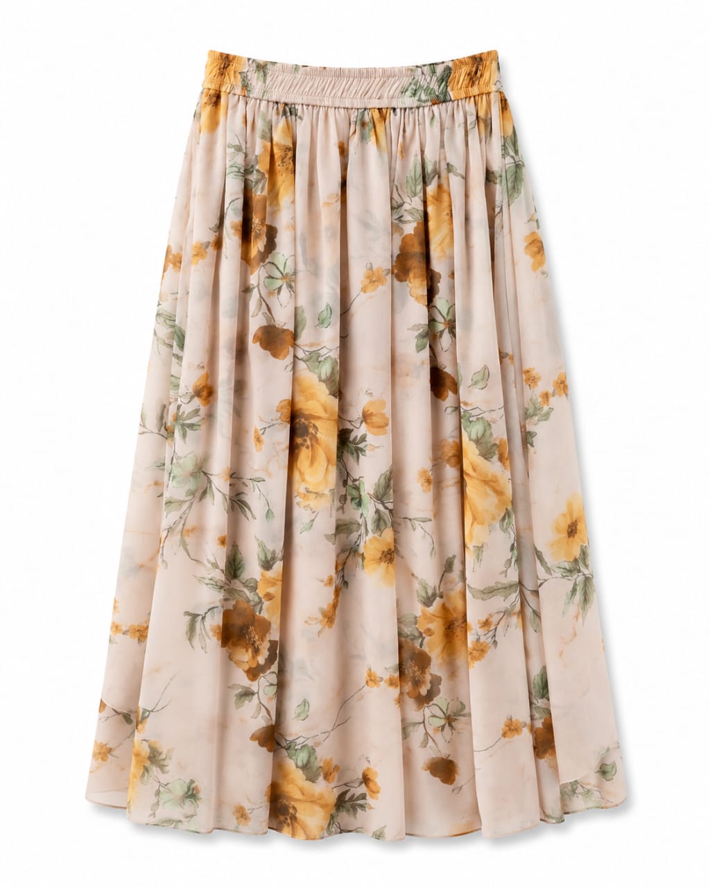 Women’s Blush Floral Chiffon Maxi Skirt