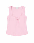 Women’s Pastel Pink Bow-Detail Sleeveless Top