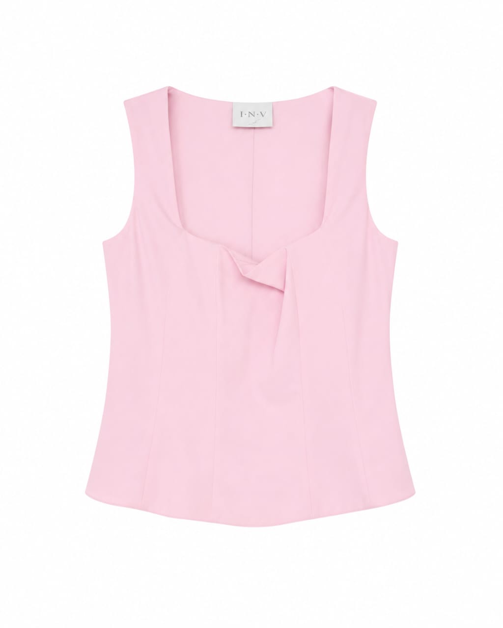 Women’s Pastel Pink Bow-Detail Sleeveless Top