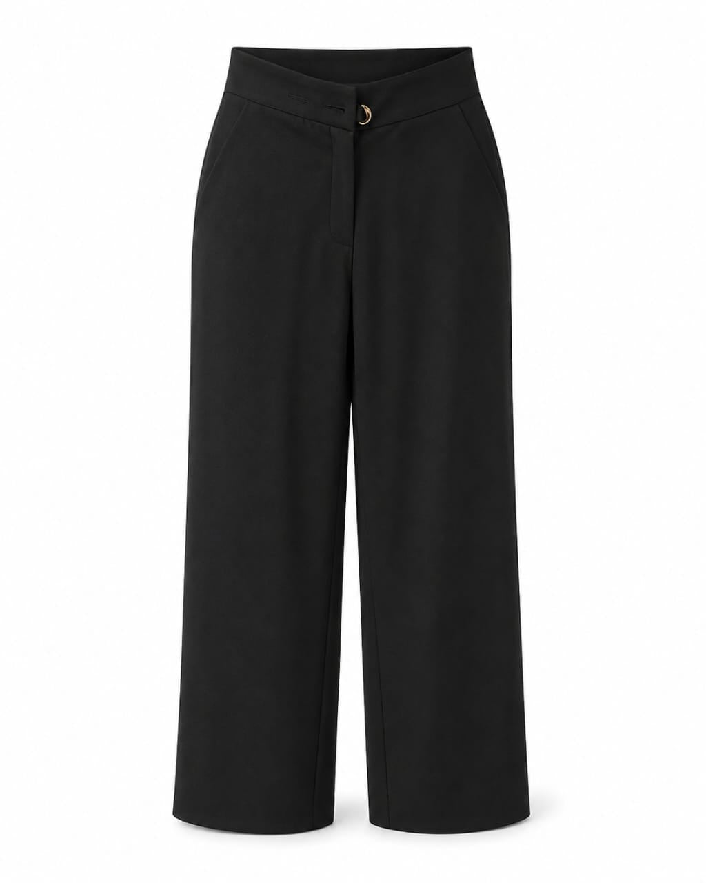 Women’s Black High-Waisted Wide-Leg Trousers