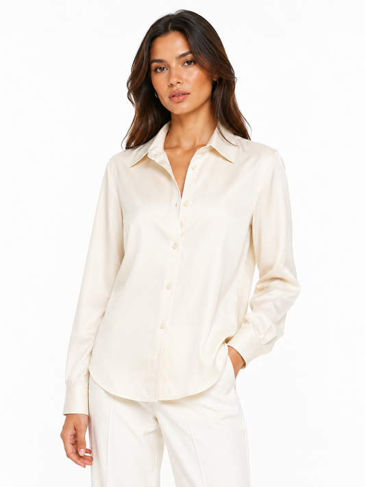 Women’s classic cream button-up shirt