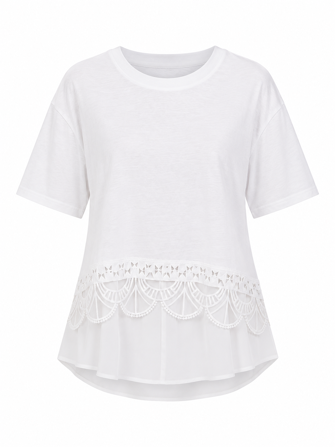 Ivory lace hem t-shirt