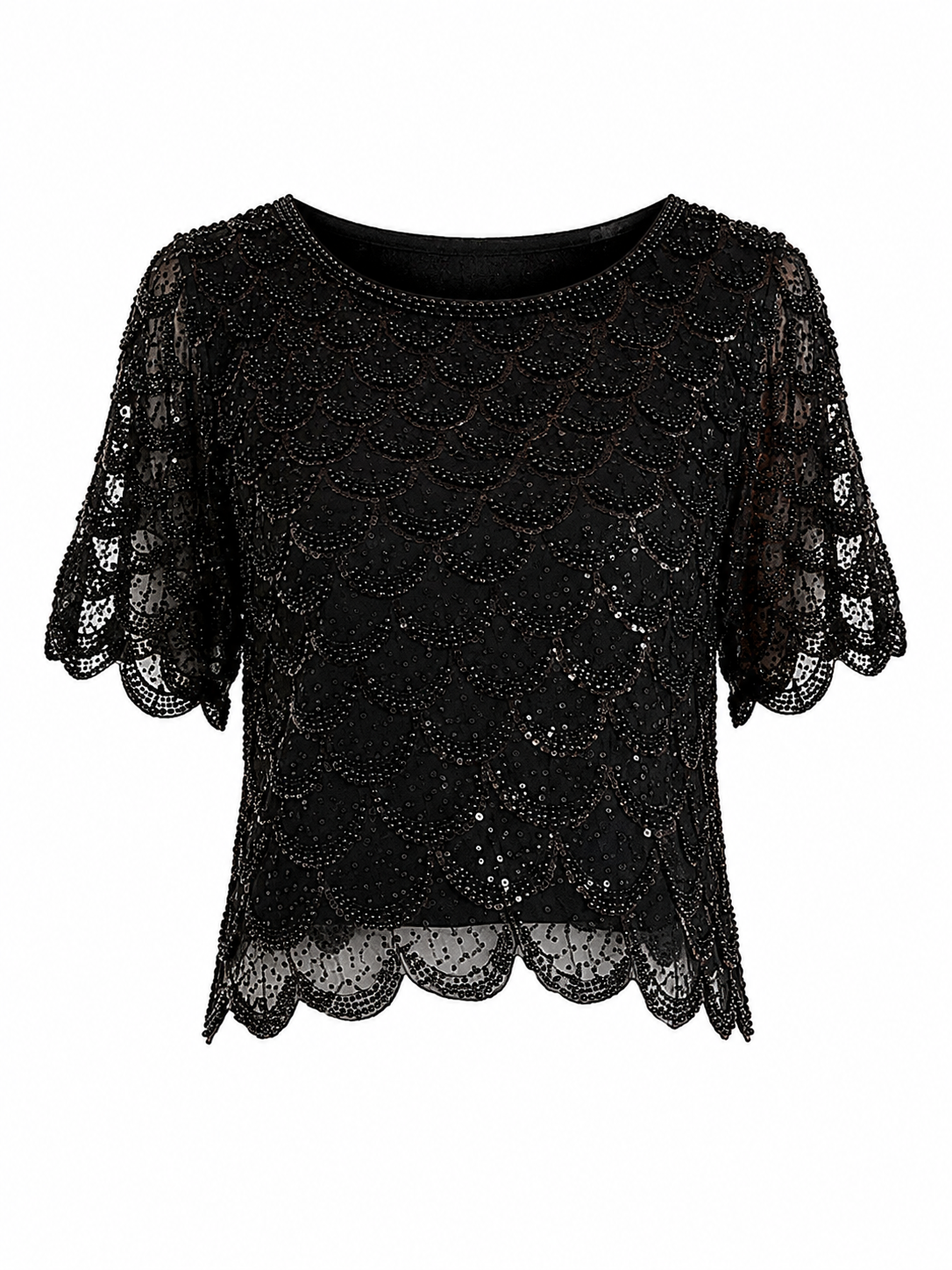 Midnight glam sequin lace top
