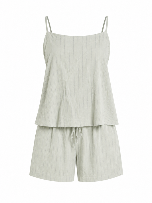 Sage breeze striped short set