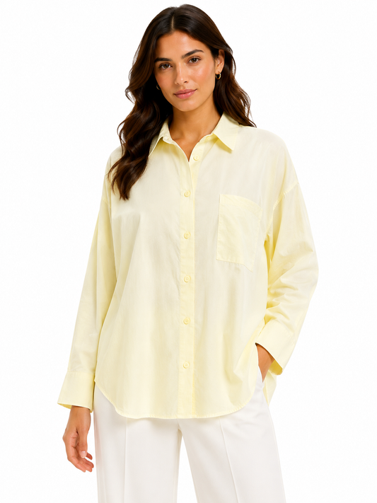 Lemon glow oversized button-up shirt
